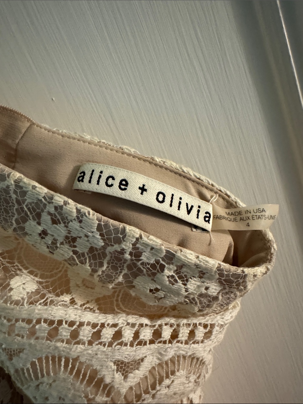 Alice & Olivia Ivory Lace Wide Leg Pants - Picture 5 of 7